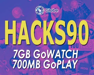 Globe HACKS90 – 7GB of GoWATCH Data, Unli All-net Texts for 7 Days Globe HACKS90 – 7GB of GoWATCH Data, Unli All-net Texts for 7 Days