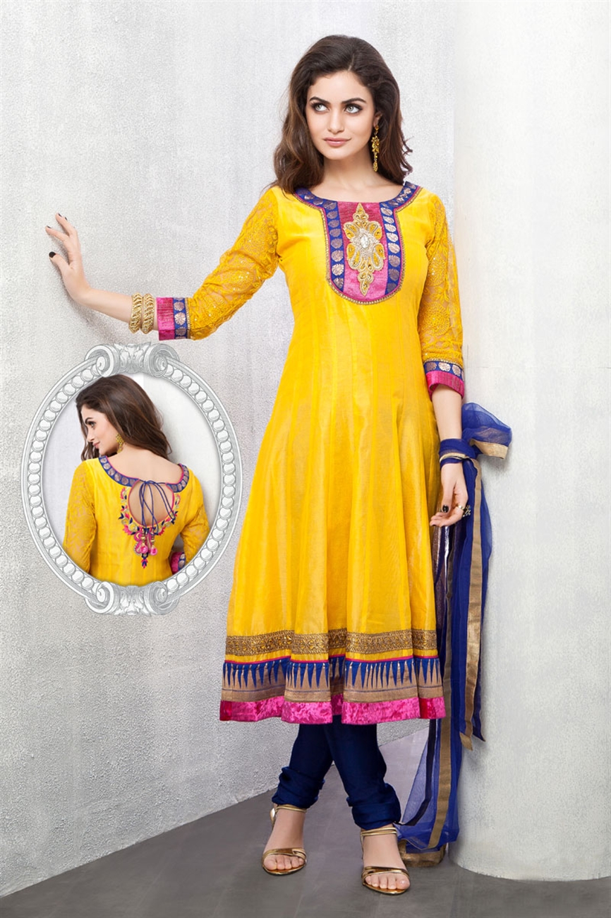 Red and Yellow Anarkali Suits - Latest Fashion Today