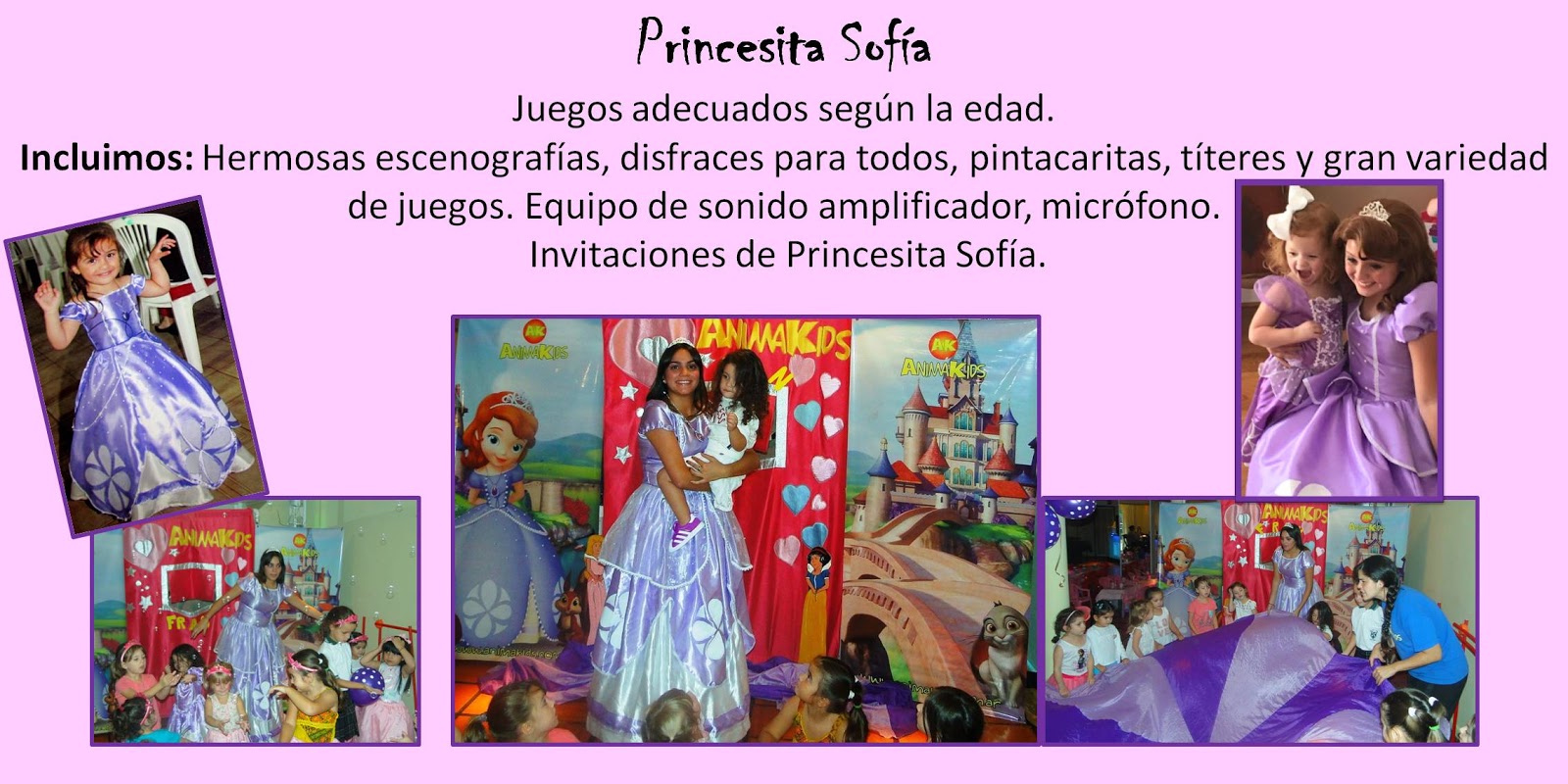 Animación infantil de cumpleaños princesa Sofía