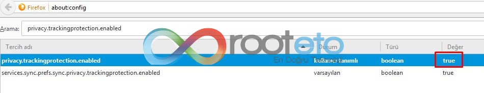 firefox takip koruma hizlandirmasi rooteto4