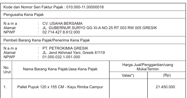 Contoh Invoice Jasa Pengiriman Barang - Contoh Two