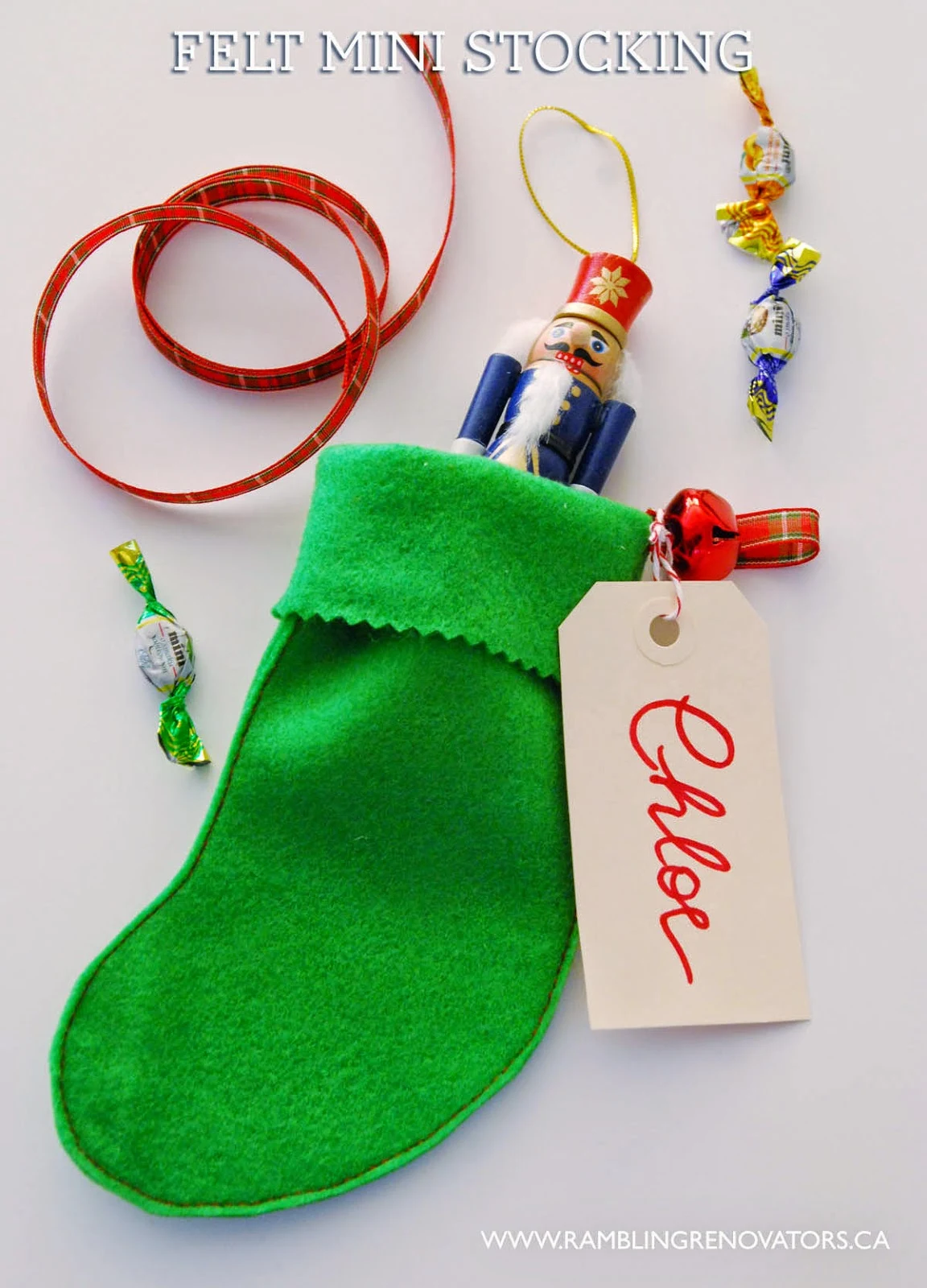 felt mini stocking goodie bag for classmate gifts