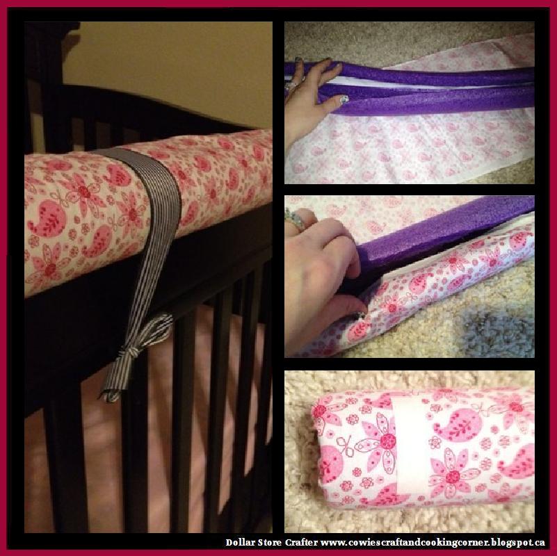 Dollar Store Crafter DIY Crib Rail Cover Using A Dollar Tree Pool