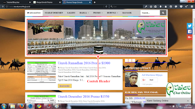 Cara pasang Header Blog tahap selesei Tutorial Cara memasang Header Blog tahap selesei