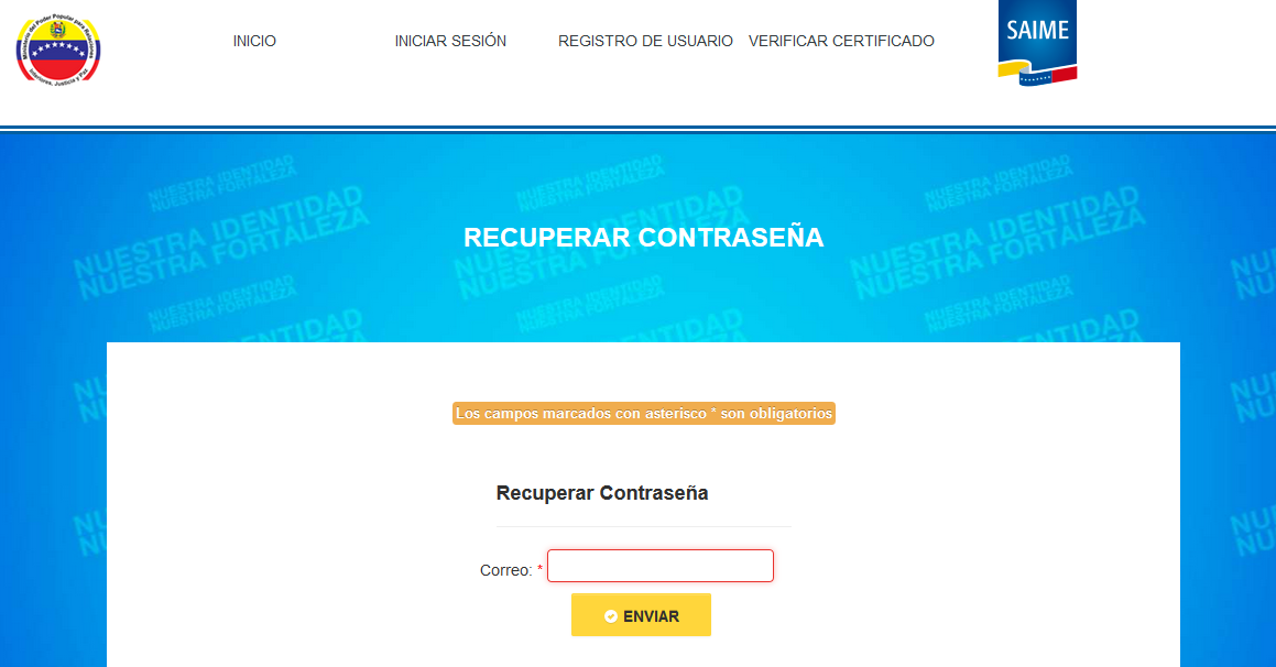 ¿Cómo recuperar usuario y contraseña del SAIME? 2018 Venezuela Hoy ¿Cómo recuperar usuario y contraseña del SAIME? 2018 Venezuela Hoy