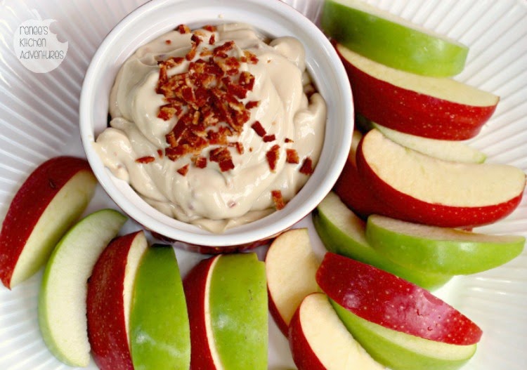Maple-Bacon Fruit Dip with apples! 