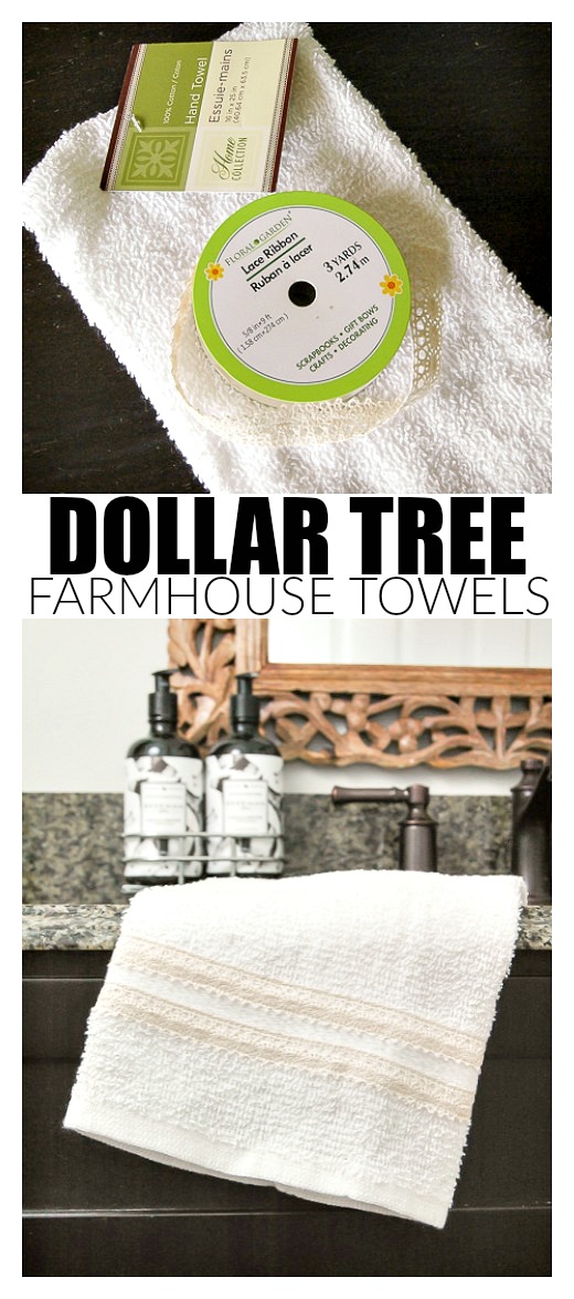  Dollar Store DIY: Easy 5 Minute Farmhouse Towels