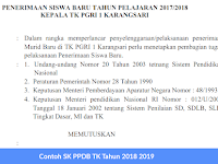 Contoh SK PPDB TK Tahun 2018 2019