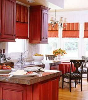 red cabinets for kitchen