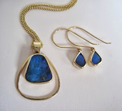 Black Opals Pendant and Earring Set