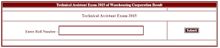 cgvyapam Technical Assistant Result 2015