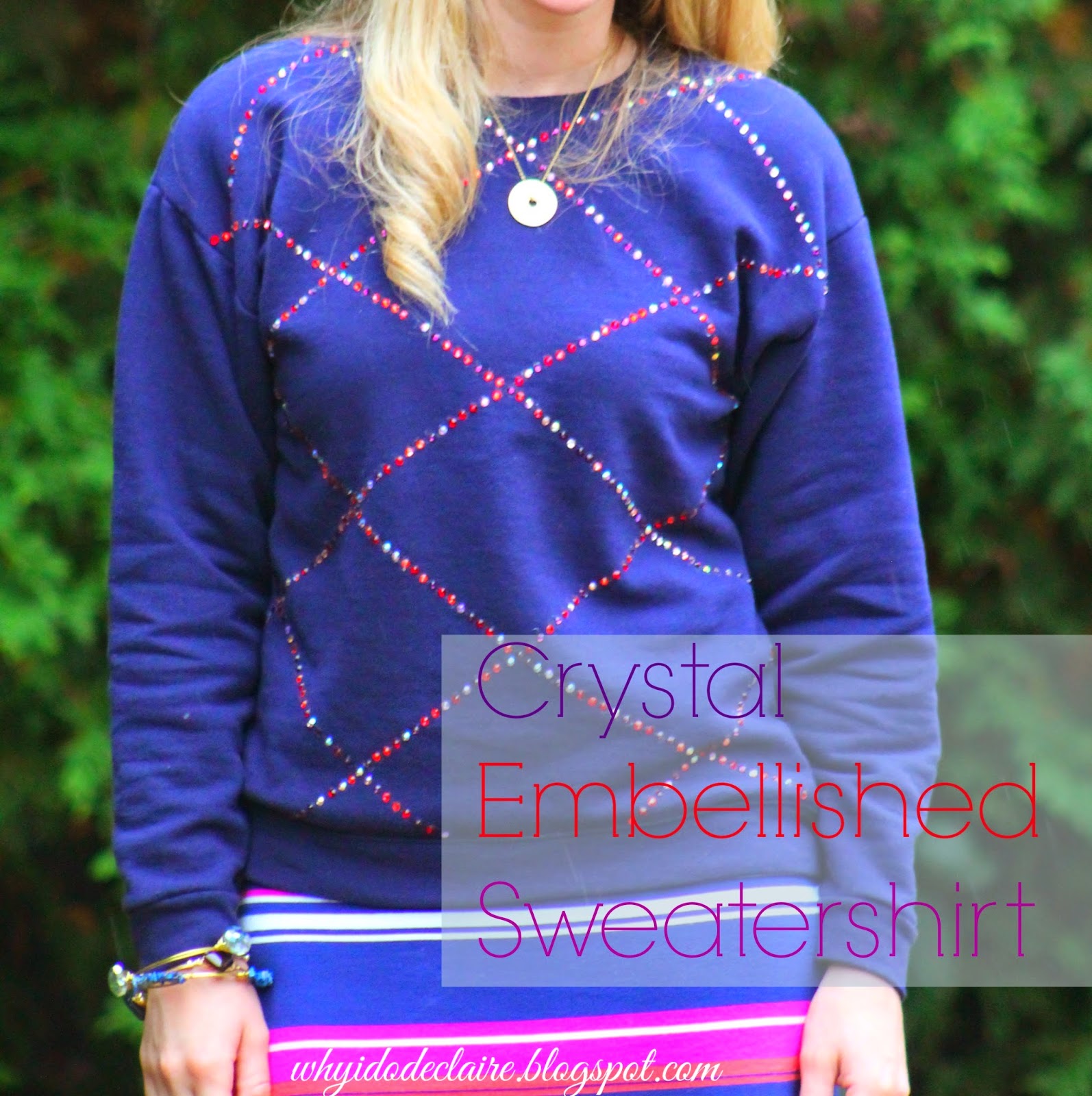 Crystal Embellished Sweatshirt Tutorial