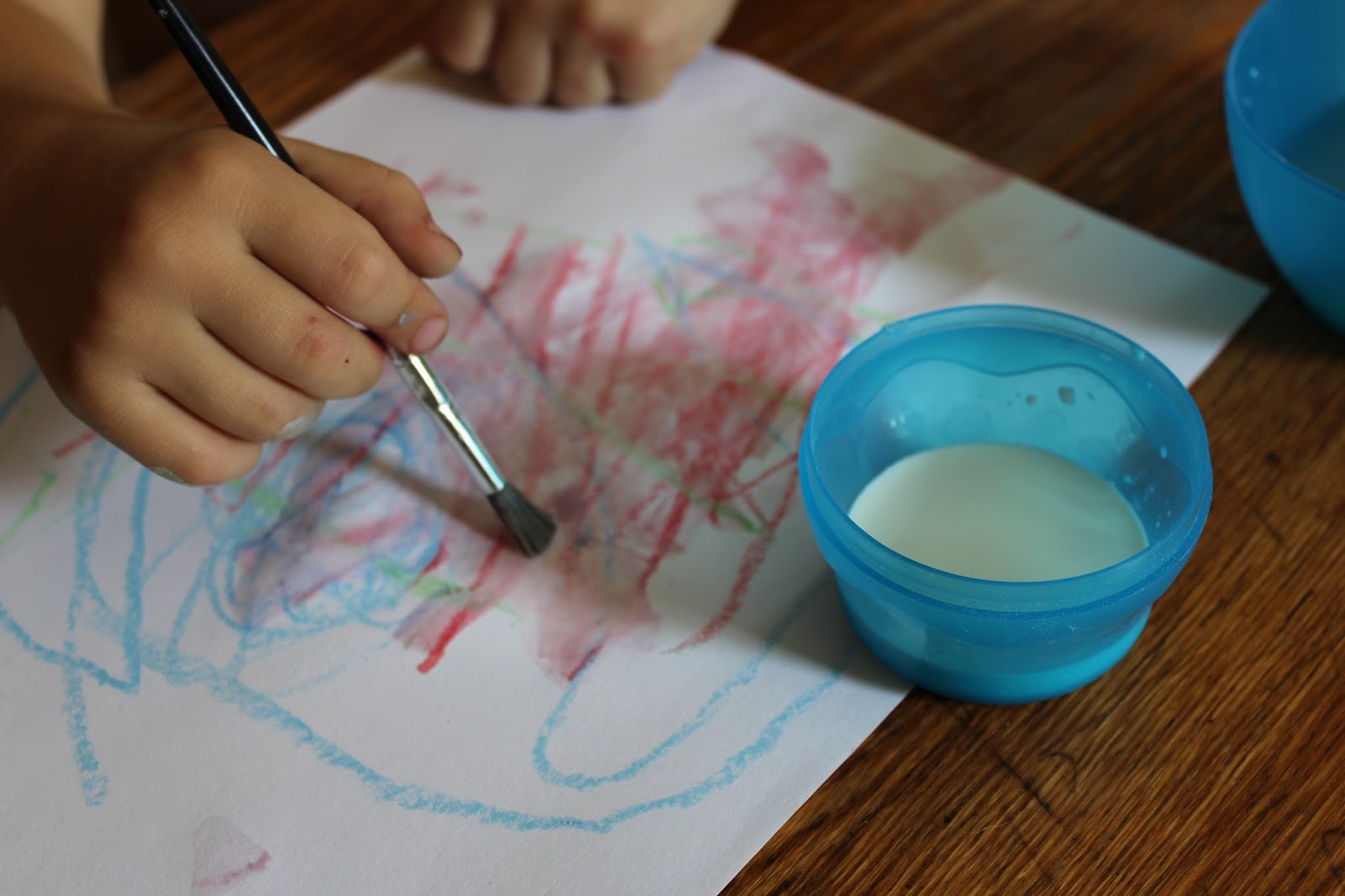 The Unlikely Homeschool Preschool Art Class Milk Painting