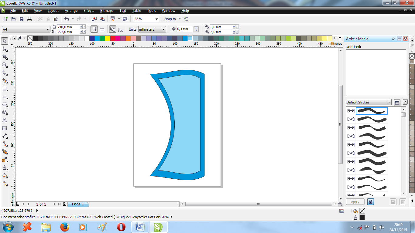 Как нарисовать спираль в кореле