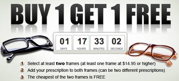 Reset Your Password Buy One Get One Free. Enjoy buy one get one free on eyeglasses and sunglasses at ciougrinso.cf Free frames+ Free Lenses. Our BOGO is perfect whether you found two new favorites or are in need of a backup pair. How to enjoy BOGO: select any frame on this page, and pick another, then use the code in your cart to get your free pair.
