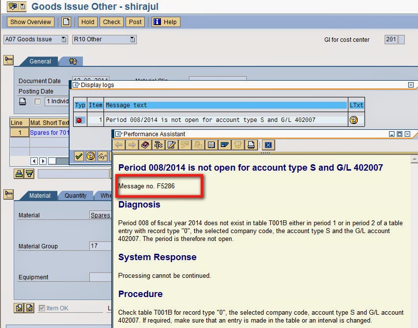 SAP Consultant,Bangladesh SAP MM FI Period Open and Close Error and