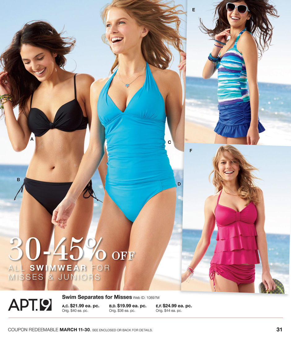 kohls misses swimsuits