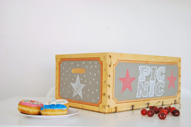fruit box painted with chalk paint