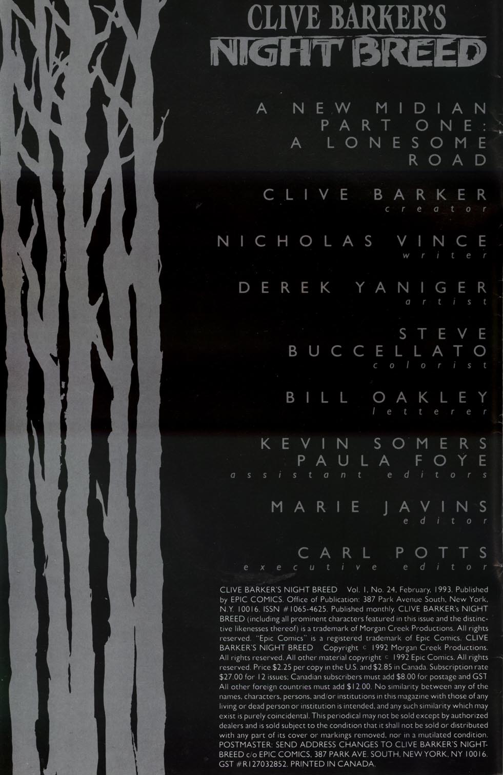 Read online Clive Barker's Night Breed (1990) comic -  Issue #24 - 2