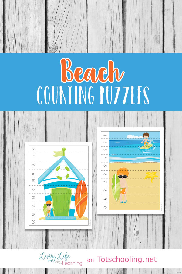 Beach Counting Puzzles Totschooling Toddler, Preschool