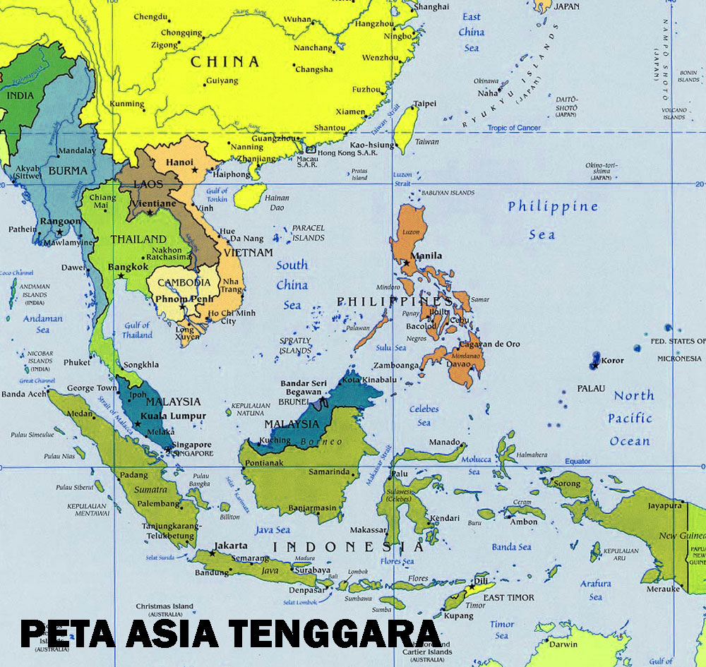 Peta Asia  Tenggara Lengkap Peta Indonesia Full HD
