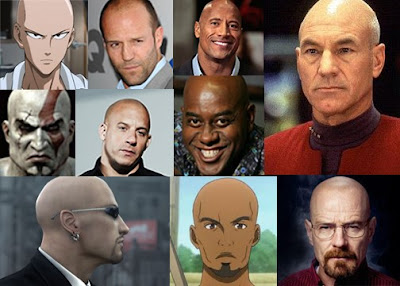 celebs and fictional with little to no hair