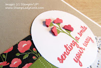 Folded Punched flowers on a card made with Stampin'UP!'s Love and Affectrion Stamp Set