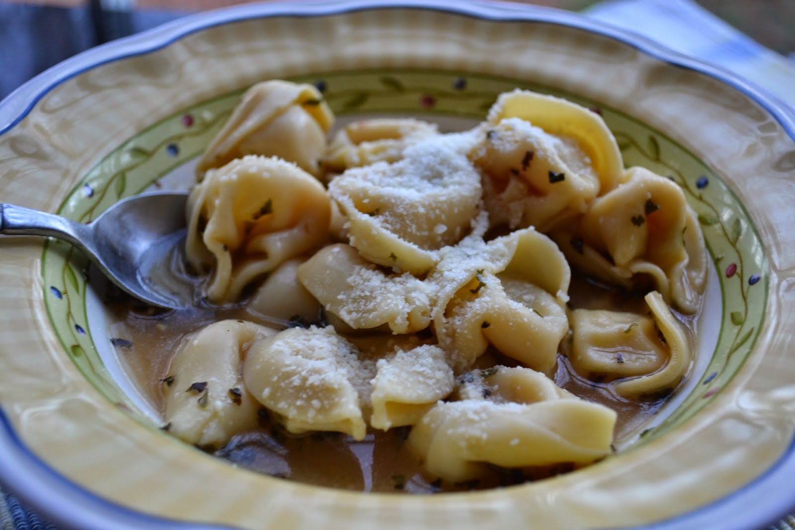 Three Cheese Tortellini with Chicken Broth
