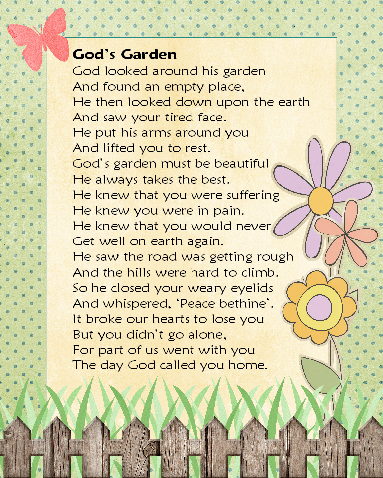 Printable God s Garden Poem Printable Word Searches