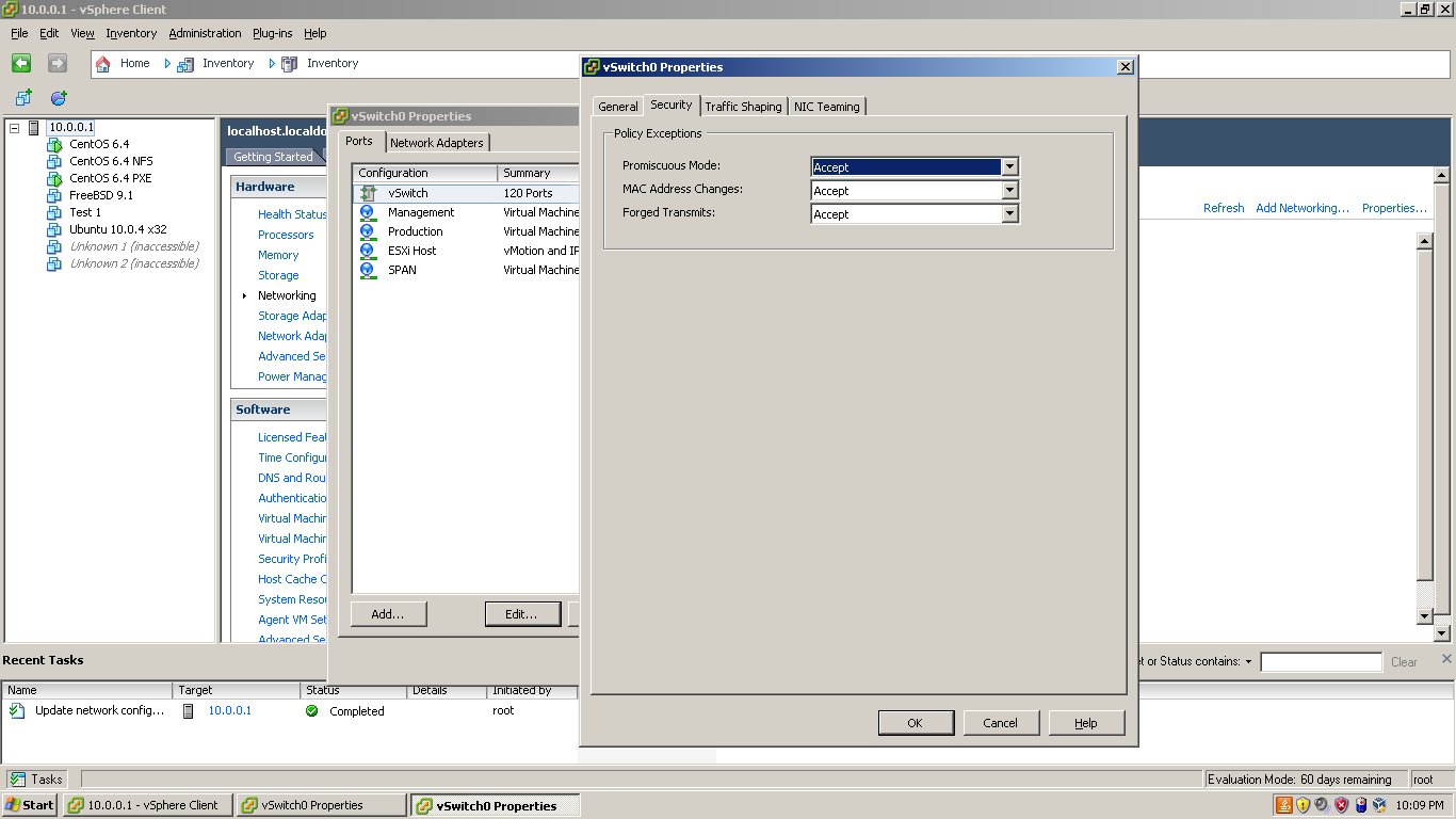 Collision Resistant Hash Function Creating a Port Mirror / SPAN port