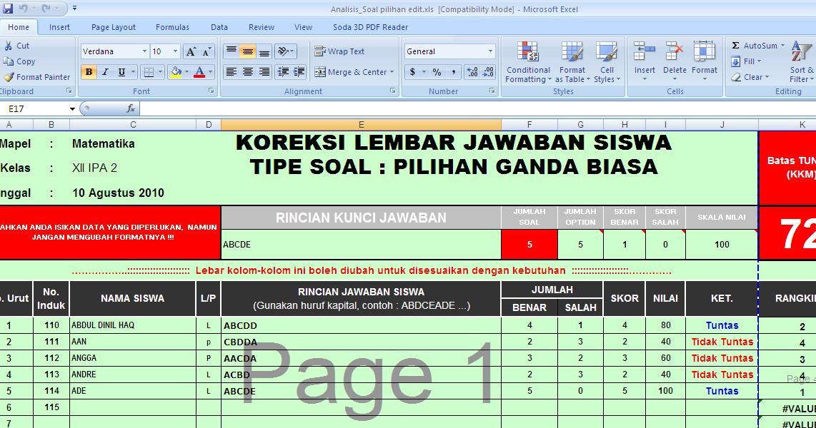 Download analisis butir soal essay dengan excel 05 picture