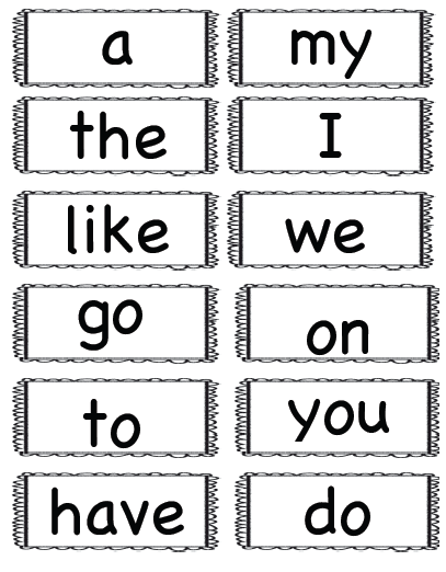 Free Printable Kindergarten Sight Word Flash Cards
