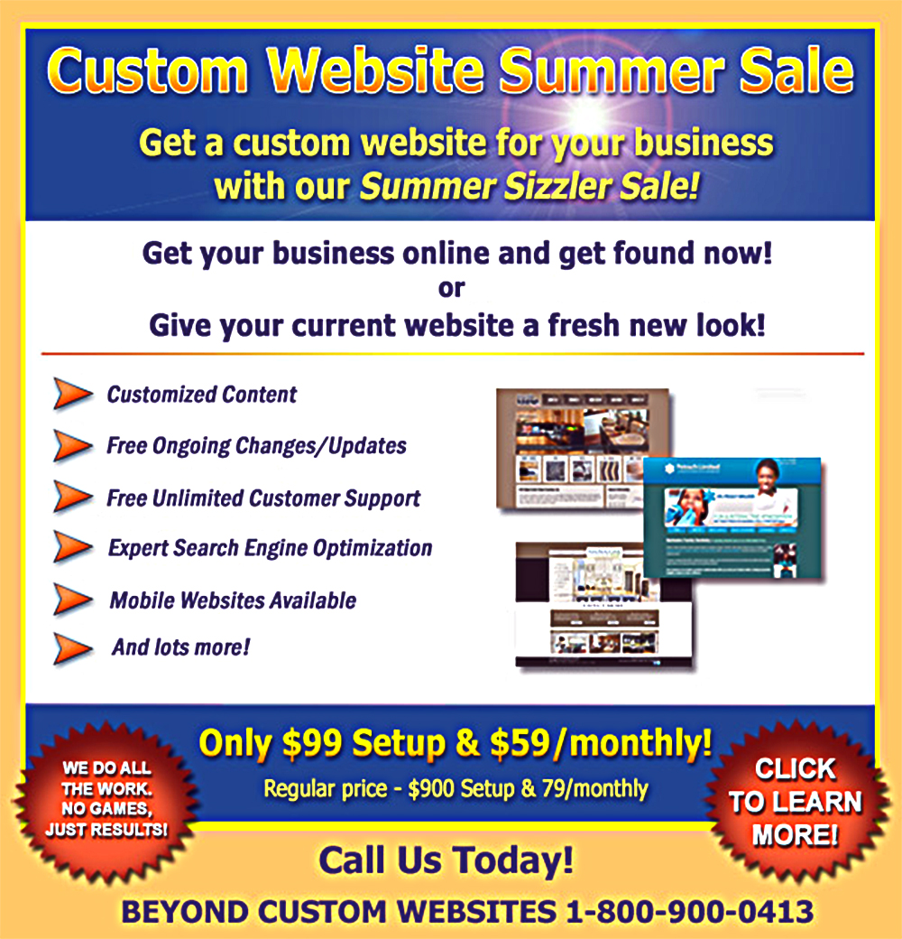 Beyond Custom sites Custom site Summer Sale