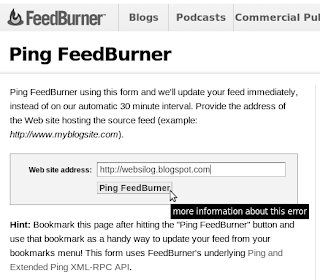 how to tell feedburner that your blog has been updated