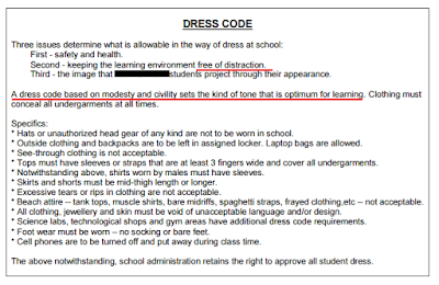 dress code notice school girls shame determining consideration second look