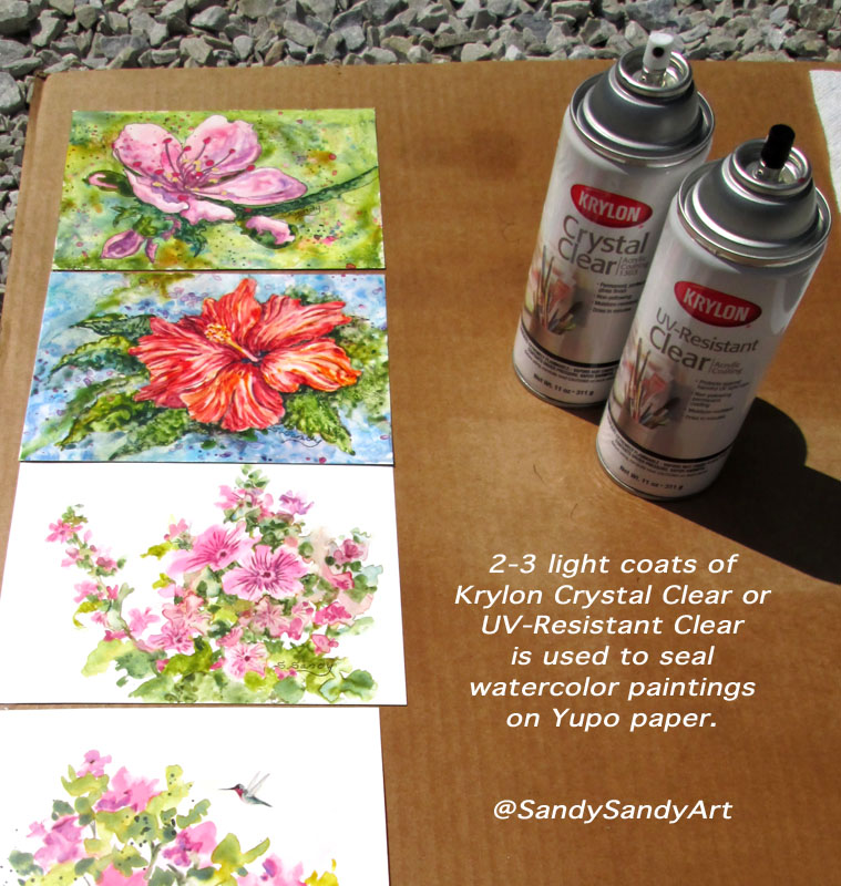 *SANDY SANDY ART* Tips For Painting and Sealing Watercolor on Yupo Paper