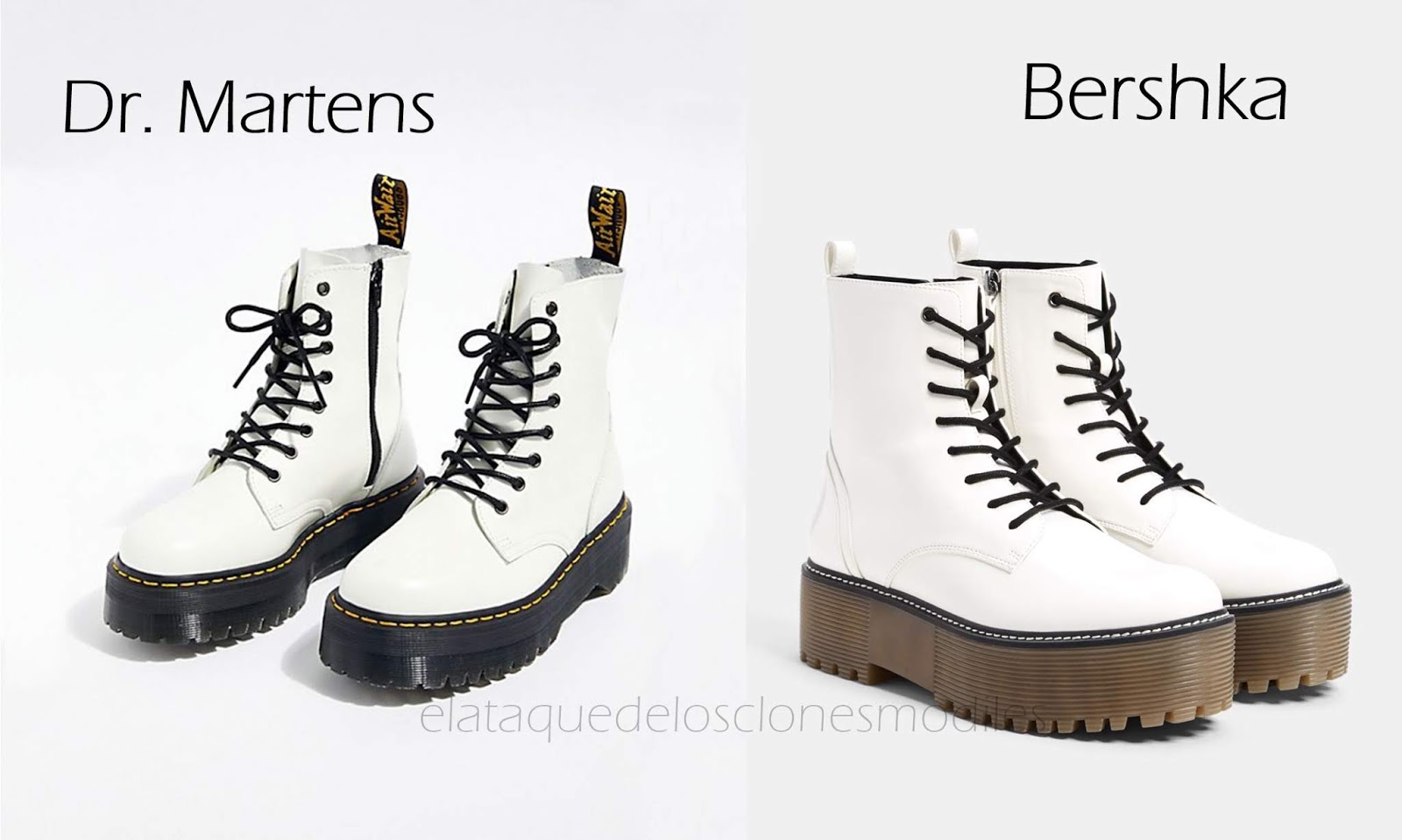 Clon botas blancas Dr. por Bershka