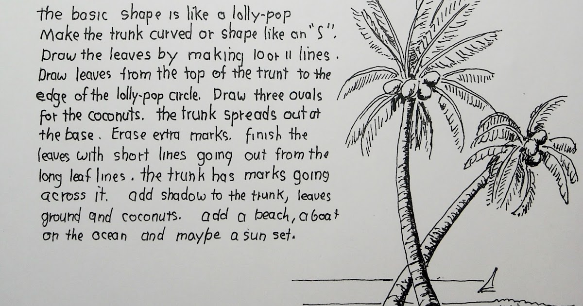 How to Draw Worksheets for The Young Artist How To Draw A Palm Tree Lesson Worksheet