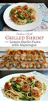 Italian Herb Grilled Shrimp over Lemon Garlic Pasta with Asparagus - light and healthy, quick and easy! #shrimp #grilling #pasta #weeknightmeal