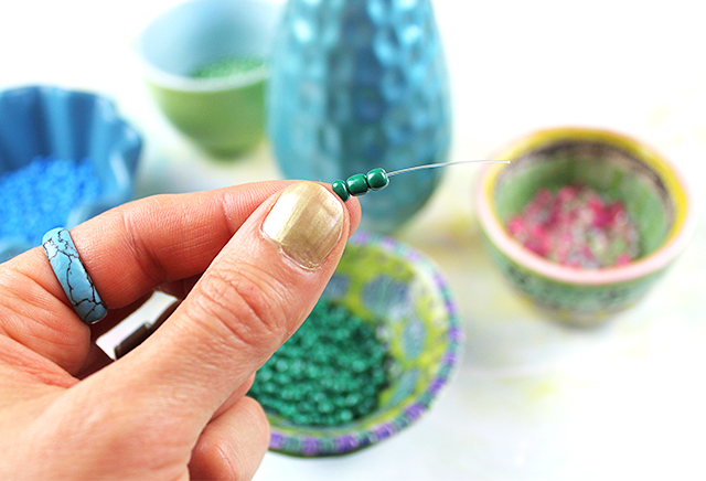 creating with jules: beaded bottle