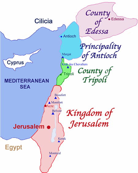 Crusades Map Holy Land States Crusades 