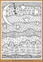 midnight scenery nature adult coloring pages