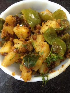 Aloo simla mirch peanut masala