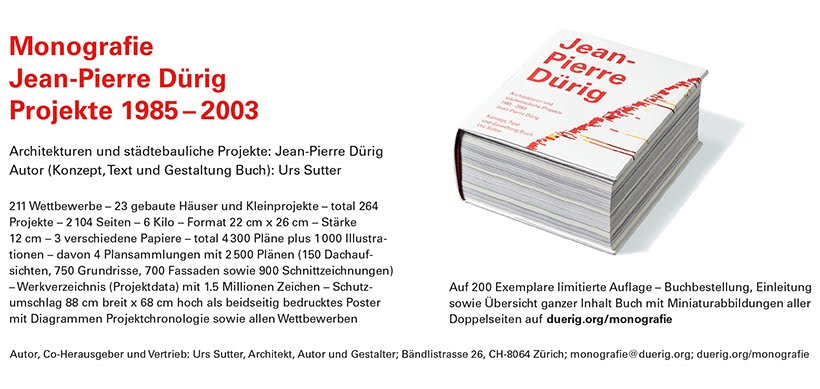 Monografie Jean-Pierre Dürig, Projekte 1985-2003