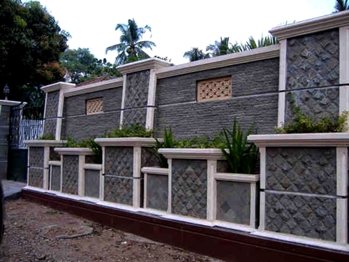 Contoh Desain Pagar Rumah Dengan Menggunakan Batu Alam rumahku