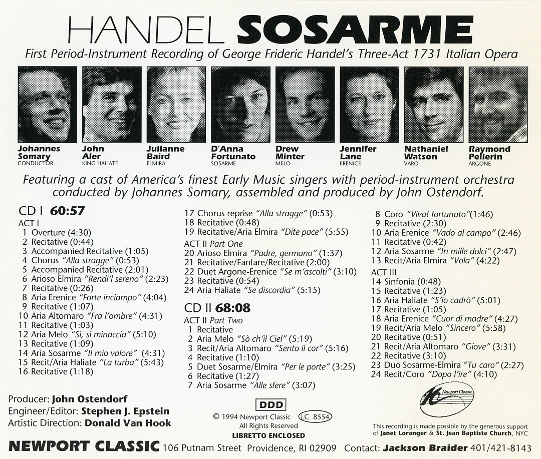 makdelart classique Handel Sosarme (Johannes Somary) [2CDs]