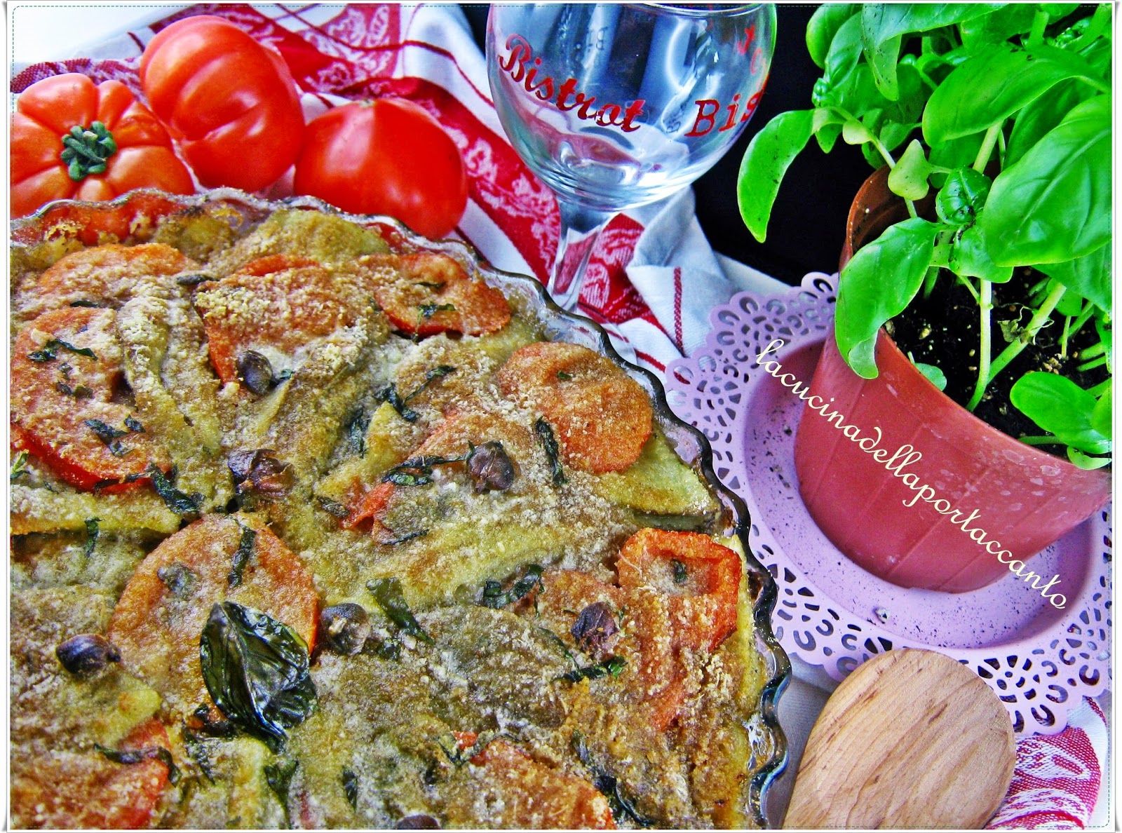 teglia  provenzale di melanzane e pomodori  confit / provencal baking dish confit of eggplant and tomatoes 