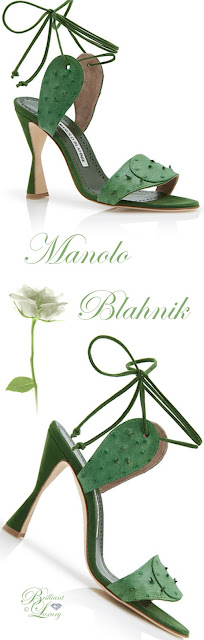 ♦Manolo Blahnik green Mandinga sandal #pantone #shoes #green #brilliantluxury
