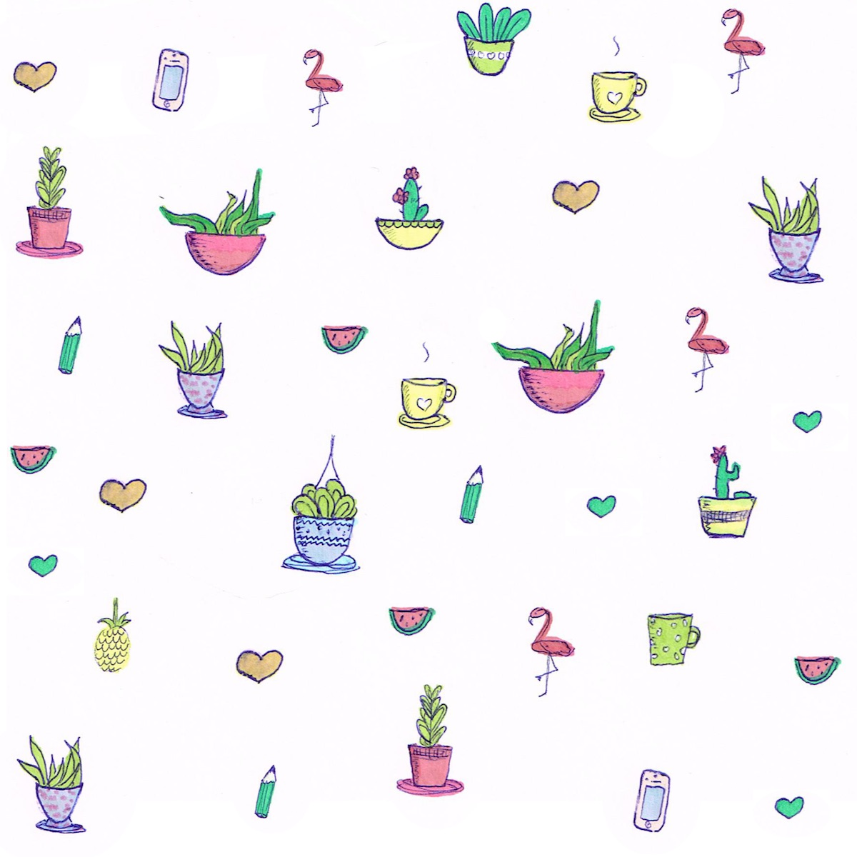 Free digital cactus scrapbooking paper Geschenkpapier freebie