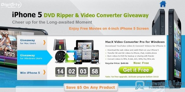 Offre promotionnelle : MacX iPhone DVD Ripper (Mac) et MacX Video Converter Pro (Windows) gratuits !